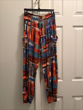 Easel Multi-Color Abstract Print joggers - Women
